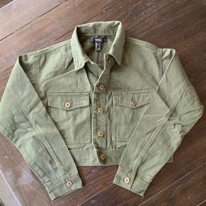 Women’s army green jean jacket